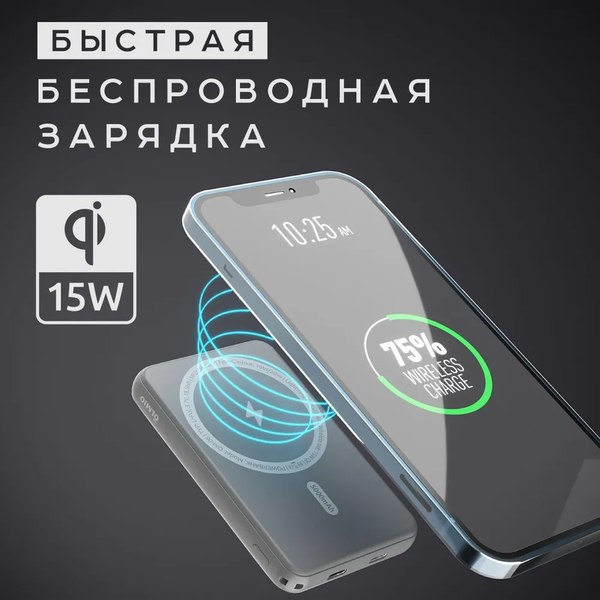 Портативное зарядное устройство Olmio QM-06 5000mAh 20W / 044471 (серый)