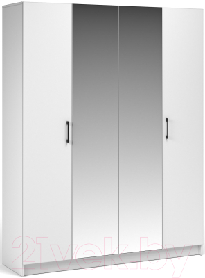 Шкаф Империал Чикаго Вайт 4 двери с зеркалом (белый)