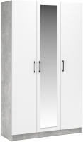 Шкаф Империал Чикаго 3 двери с зеркалом (ателье светлый/белый) - 