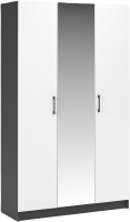 Шкаф Империал Чикаго 3 двери с зеркалом (антрацит/белый) - 