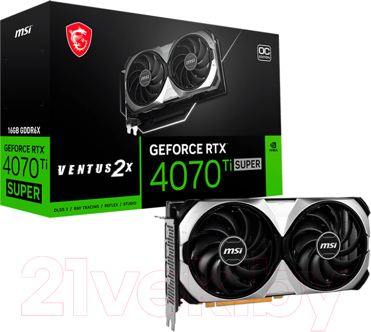 Видеокарта MSI GeForce RTX 4070 Ti Super 16G Ventus 2X OC