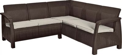 Диван садовый Keter Corfu II Relax / 258950 (коричневый) - 