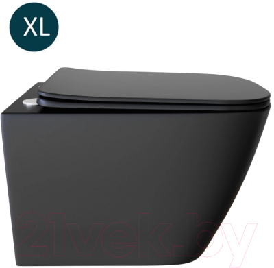 Унитаз подвесной Wave Quadro / 550505 (черный матовый, с сиденьем)