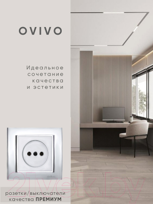 Рамка для выключателя Ovivo Mina 401-100000-250 (серебристый)