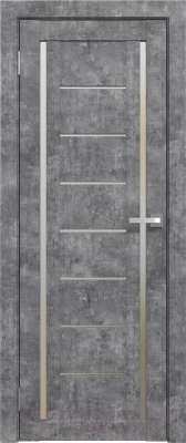 Дверь межкомнатная Юни Амати 06 60x200 (светлый бетон/стекло белое)