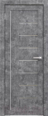 Дверь межкомнатная Юни Амати 07 60x200 (светлый бетон/стекло белое)