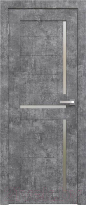 Дверь межкомнатная Юни Амати 18 40x200 (светлый бетон/стекло белое)