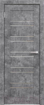 Дверь межкомнатная Юни Амати 25 60x200 (светлый бетон/стекло белое)