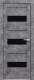 Дверь межкомнатная Юни Амати 12 40x200 (светлый бетон/стекло черное) - 