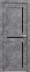 Дверь межкомнатная Юни Амати 18 40x200 (светлый бетон/стекло черное) - 