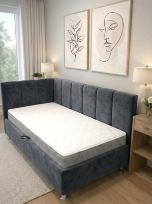 Односпальная кровать Elmax Флоренция 90x200 (Glory 23, серый графит) - 