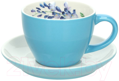 Чашка с блюдцем Andrea Fontebasso Milk & Coffee Breakfast Time / NL614C42860 (синий)