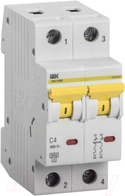 Выключатель автоматический IEK ВА47-60M 2Р 4А 6кА С / MVA31-2-004-C