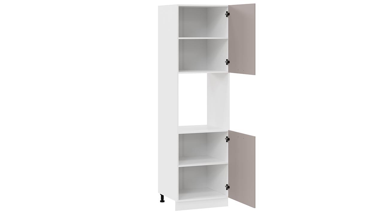 Шкаф-пенал кухонный ТриЯ Тиана 1П6 (белый/мокко супермат) — фото 2