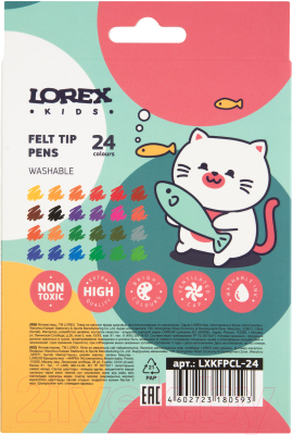 Фломастеры Lorex Kids / LXKFPCL-24 (24цв)