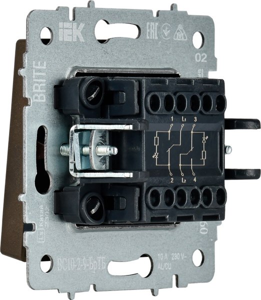 Выключатель IEK Brite BR-V20-2-10-K45 (темная бронза)