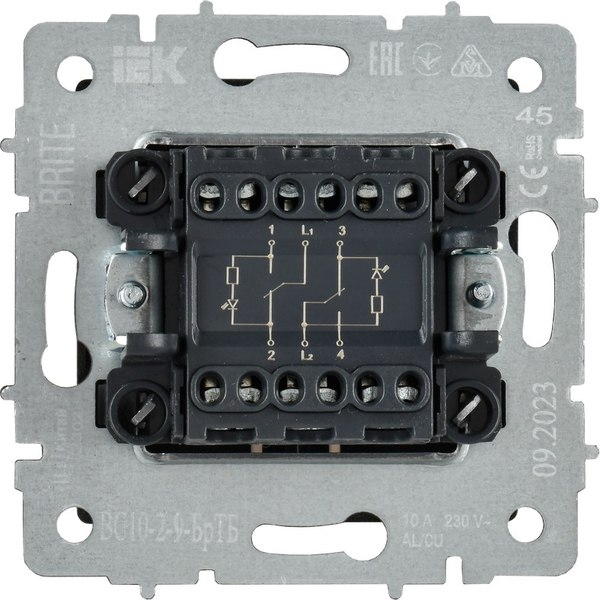 Выключатель IEK Brite BR-V20-2-10-K45 (темная бронза)