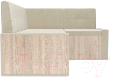 Уголок кухонный мягкий Mebel-Ars Таллин 211x83x141 (бархат бежевый Star Velvet 6 Light Beige)