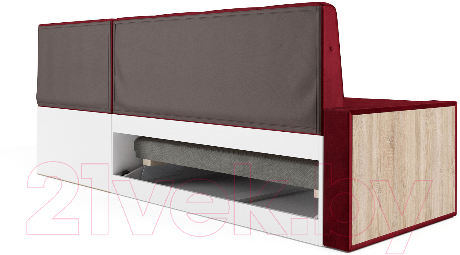Уголок кухонный мягкий Mebel-Ars Таллин 191x83x121 (бархат красный Star Velvet 3 Dark Red) — фото 6