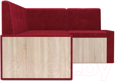 Уголок кухонный мягкий Mebel-Ars Таллин 191x83x121 (бархат красный Star Velvet 3 Dark Red)