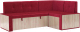 Уголок кухонный мягкий Mebel-Ars Таллин 211x83x141 (бархат красный Star Velvet 3 Dark Red) - 