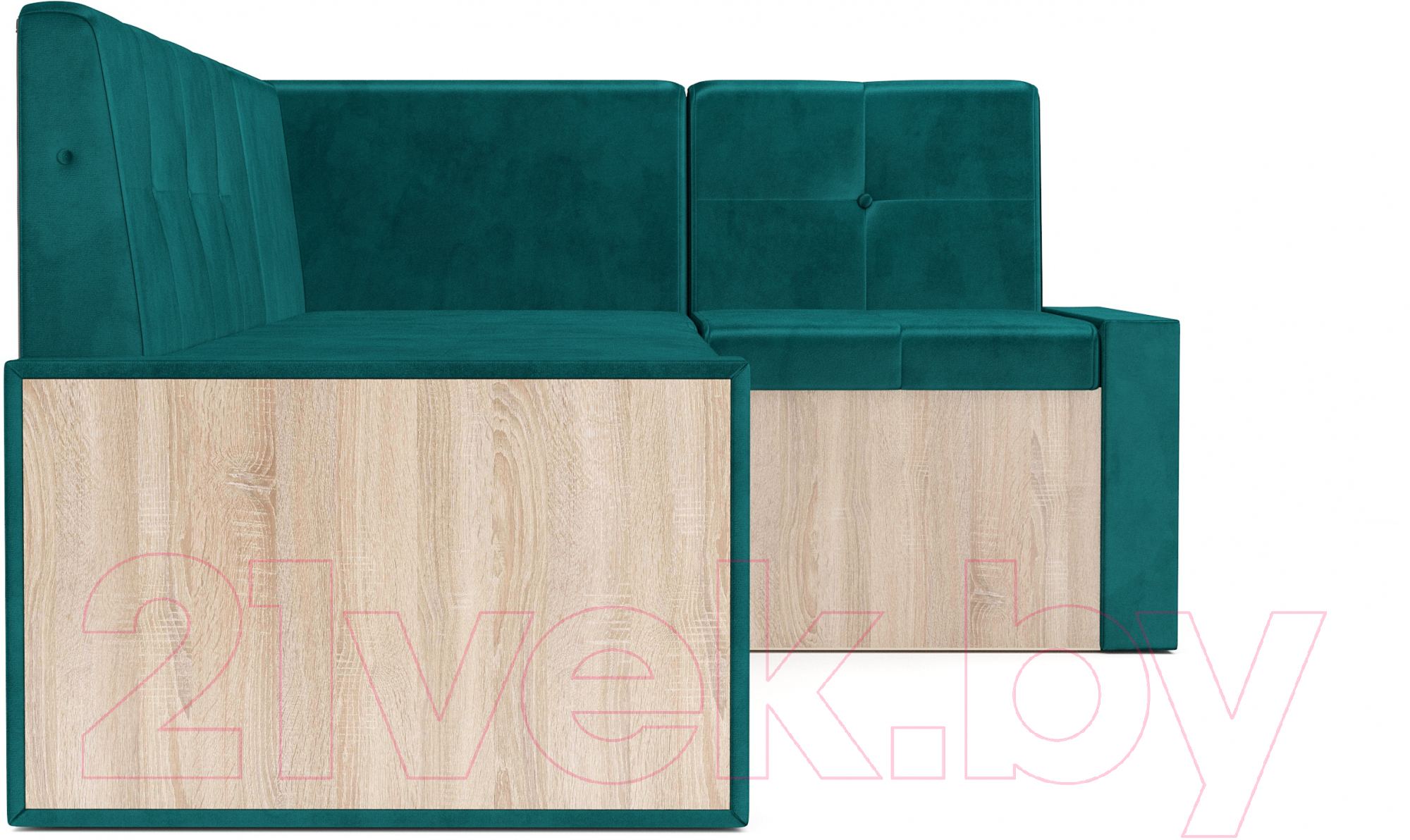 Уголок кухонный мягкий Mebel-Ars Таллин 191x83x121 (сине-зеленый Star Velvet 43 Black Green) — фото 3