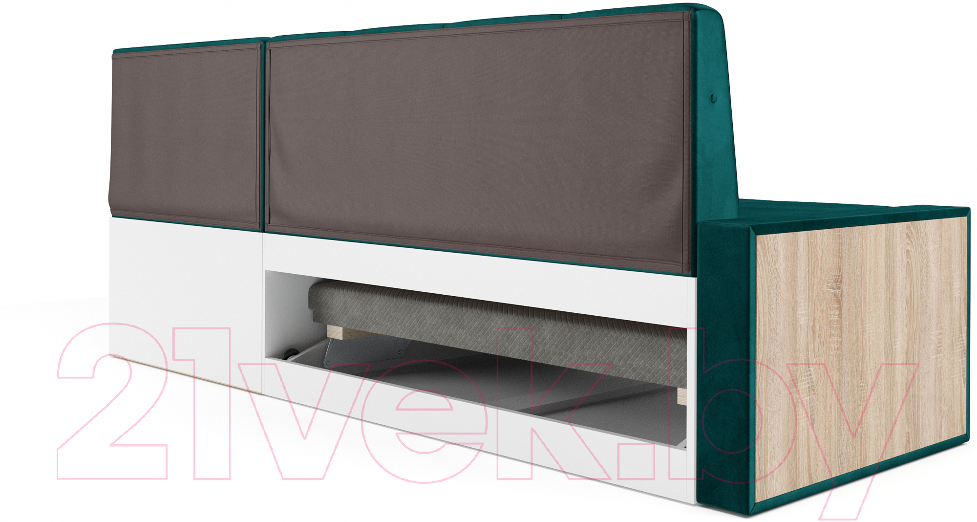 Уголок кухонный мягкий Mebel-Ars Таллин 191x83x121 (сине-зеленый Star Velvet 43 Black Green) — фото 6