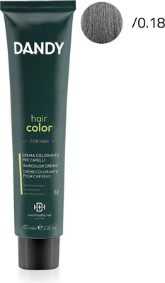 Крем-краска для волос Dandy Hair Color Безаммиачный мужской краситель тон 0.18 (60мл) - 