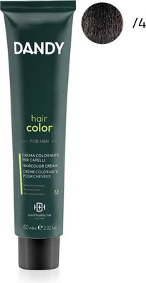 Крем-краска для волос Dandy Hair Color Безаммиачный мужской краситель тон 4 (60мл) - 