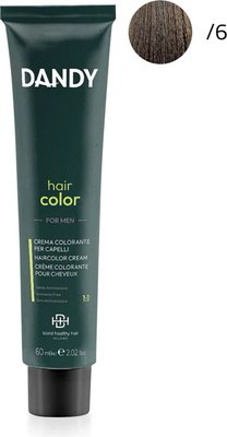 Крем-краска для волос Dandy Hair Color Безаммиачный мужской краситель тон 6 (60мл) - 