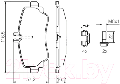 

Тормозные колодки Bosch, 0986424470
