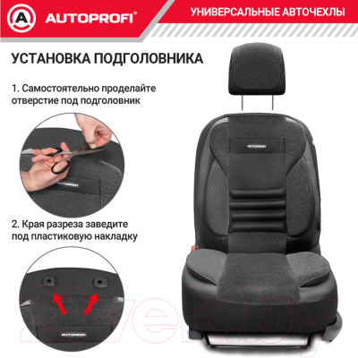 Комплект чехлов для сидений Autoprofi Multi Comfort / MLT-1105GV BK/BK (черный)