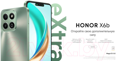 Смартфон Honor X6b 6GB/256GB / JDY-LX1 (зеленый)