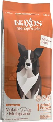 

Сухой корм для собак, Naxos Medium Adult Свинина с Гранатом