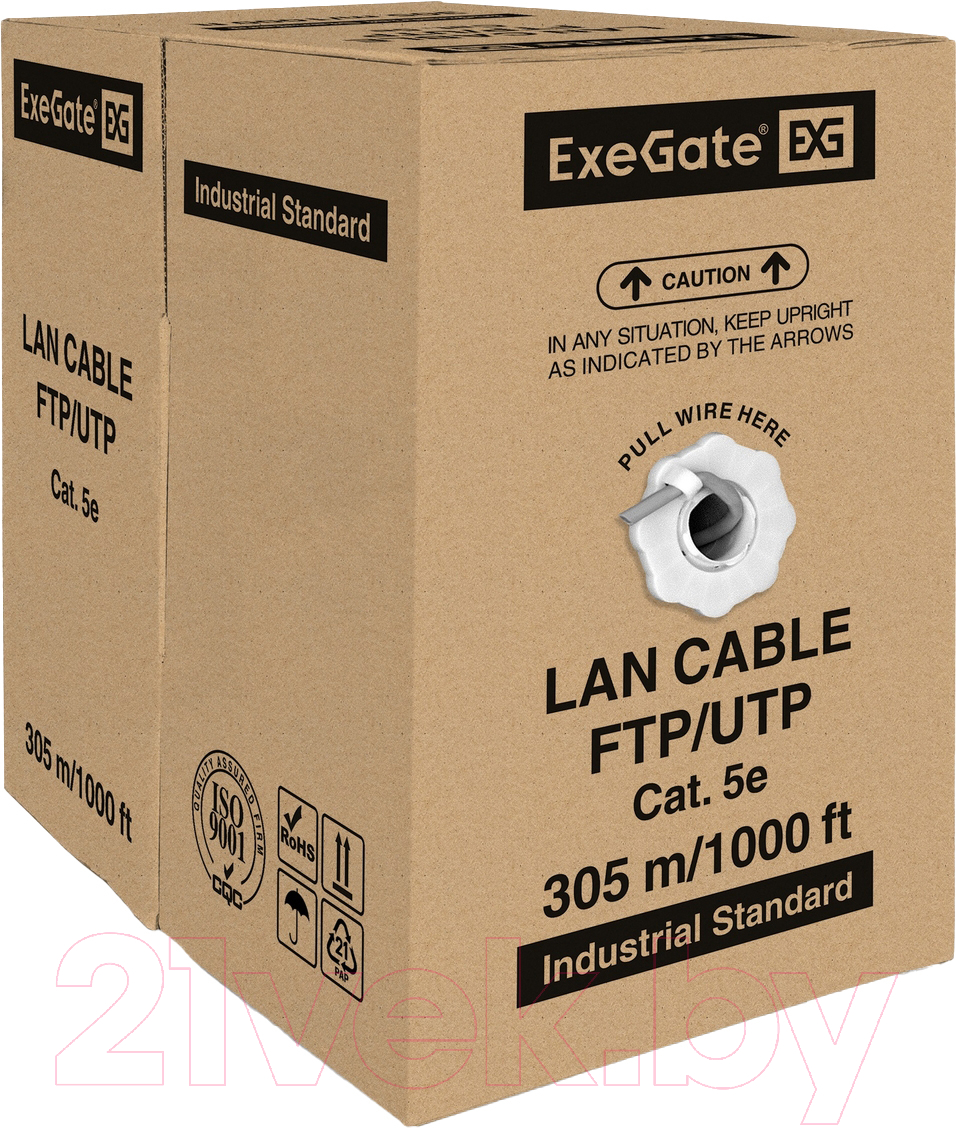 Кабель ExeGate UTP4-C5e-CCA-S25-IN-PVC-GY-305 UTP / EX281817RUS