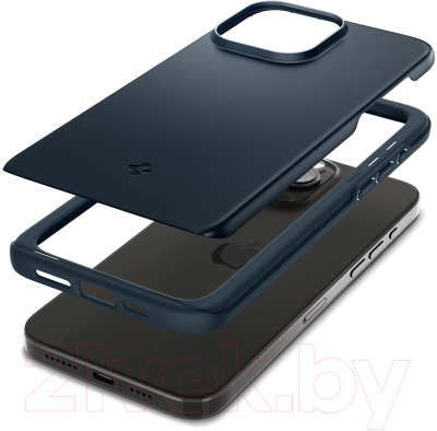 Чехол-накладка Spigen Thin Fit для iPhone 15 Pro Max / ACS06546 (серый/синий)
