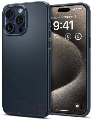 Чехол-накладка Spigen Thin Fit для iPhone 15 Pro Max / ACS06546 (серый/синий)