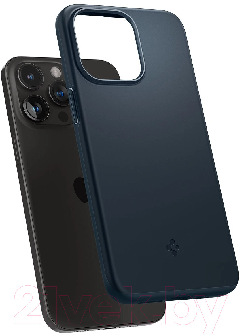 Чехол-накладка Spigen Thin Fit для iPhone 15 Pro Max / ACS06546 (серый/синий) — фото 6