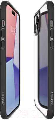 Чехол-накладка Spigen Ultra Hybrid для iPhone 15 / ACS06799 (черный матовый)