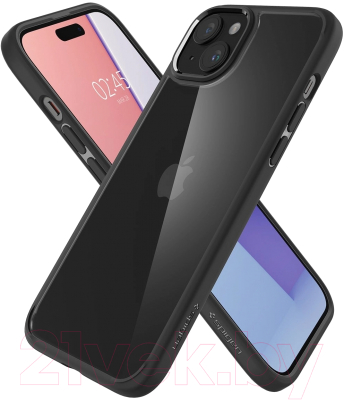 Чехол-накладка Spigen Ultra Hybrid для iPhone 15 / ACS06799 (черный матовый)