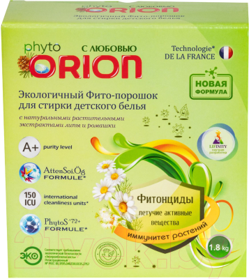 Стиральный порошок Orion Home Фито Для детского белья Липа и ромашка (1.8кг)