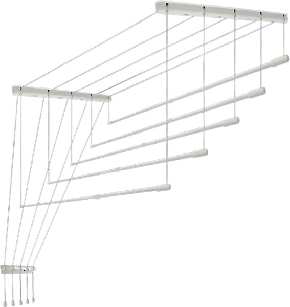 Сушилка для белья Comfort Alumin Group Потолочная 5 прутьев White Style Telescop 100-180см