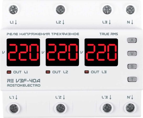 Реле напряжения Rostok Elektro V3F-40А RE / 46-305