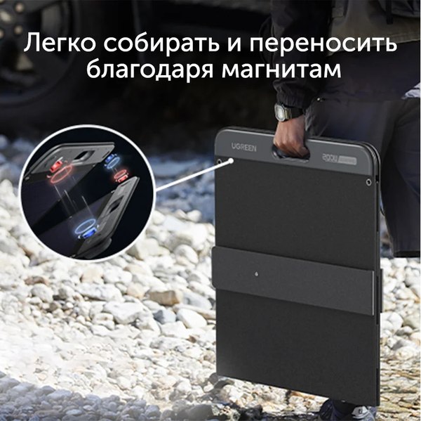 Солнечная панель Ugreen Solar Panel SC200 200Вт / 15114 (темно-серый)