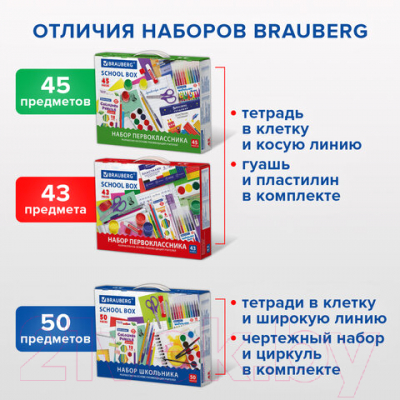 Набор школьника Brauberg В подарочной коробке / 880949 (43 предмета)