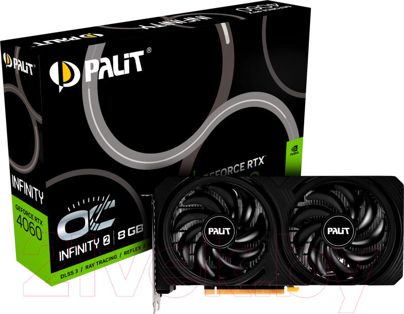 Видеокарта Palit RTX4060 Infinity 2 OC 8Gb GDDR6 (NE64060S19P1-1070L)