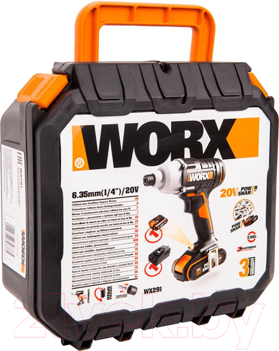 Аккумуляторный шуруповерт Worx WX291