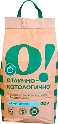 Наполнитель для туалета О!Отлично-котологично Персик комкующийся (8.08кг/20л) - 
