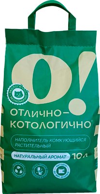 Наполнитель для туалета О!Отлично-котологично Натуральный комкующийся (4.08кг/10л) - 