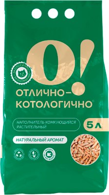 Наполнитель для туалета О!Отлично-котологично Натуральный комкующийся (8.08кг/20л) - 